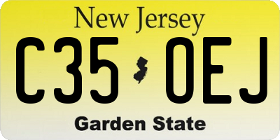 NJ license plate C35OEJ