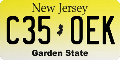 NJ license plate C35OEK