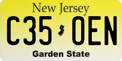NJ license plate C35OEN