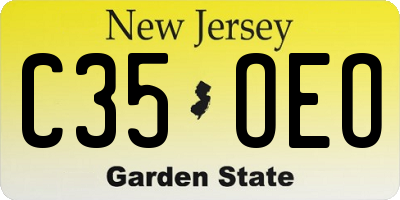 NJ license plate C35OEO