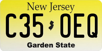 NJ license plate C35OEQ