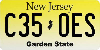 NJ license plate C35OES