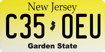 NJ license plate C35OEU