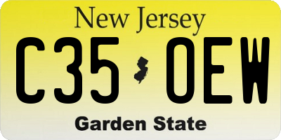 NJ license plate C35OEW