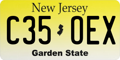 NJ license plate C35OEX