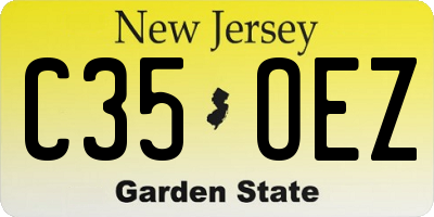 NJ license plate C35OEZ