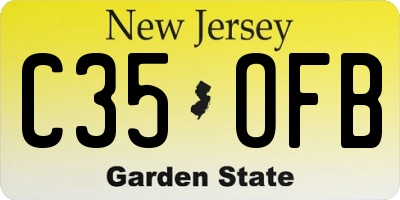 NJ license plate C35OFB