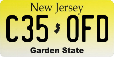 NJ license plate C35OFD