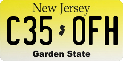 NJ license plate C35OFH