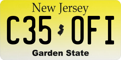 NJ license plate C35OFI