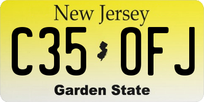 NJ license plate C35OFJ