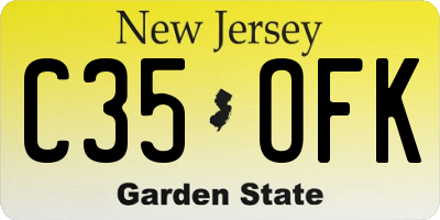 NJ license plate C35OFK