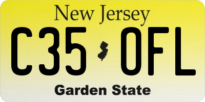 NJ license plate C35OFL