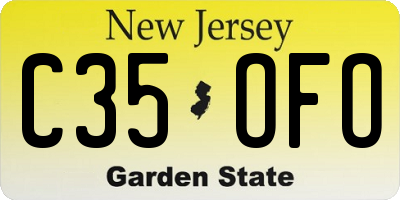 NJ license plate C35OFO