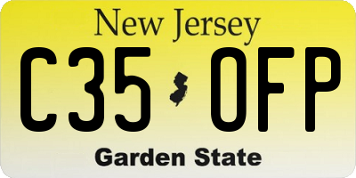 NJ license plate C35OFP