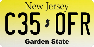 NJ license plate C35OFR