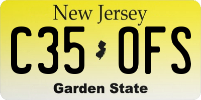 NJ license plate C35OFS