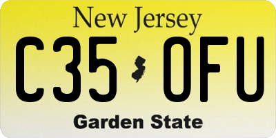 NJ license plate C35OFU