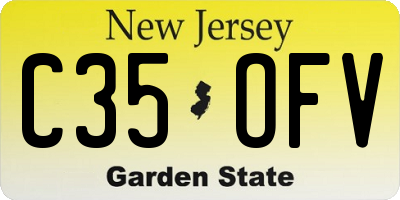 NJ license plate C35OFV