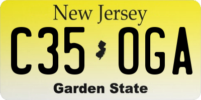 NJ license plate C35OGA