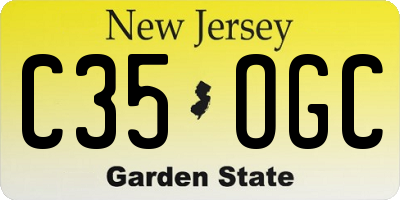 NJ license plate C35OGC