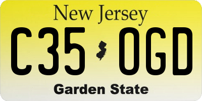 NJ license plate C35OGD