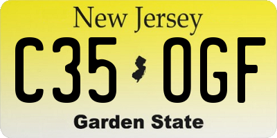 NJ license plate C35OGF