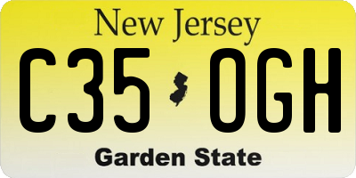 NJ license plate C35OGH