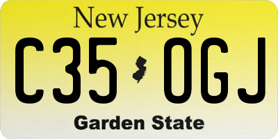 NJ license plate C35OGJ