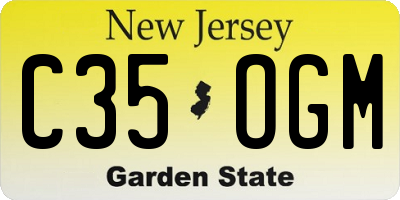 NJ license plate C35OGM