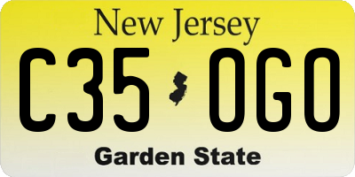 NJ license plate C35OGO