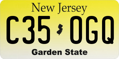 NJ license plate C35OGQ