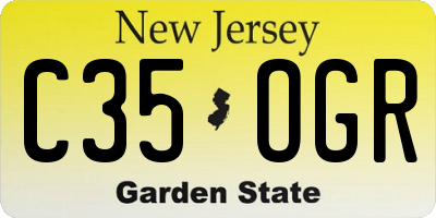 NJ license plate C35OGR