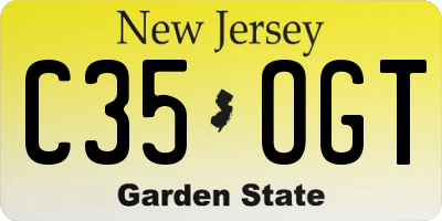 NJ license plate C35OGT