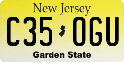 NJ license plate C35OGU