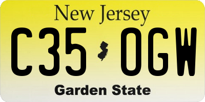 NJ license plate C35OGW