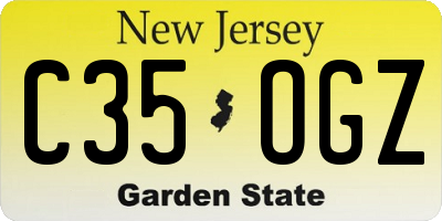 NJ license plate C35OGZ