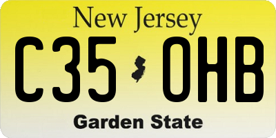 NJ license plate C35OHB