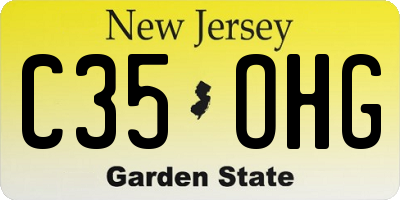 NJ license plate C35OHG