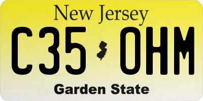 NJ license plate C35OHM