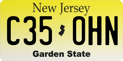 NJ license plate C35OHN