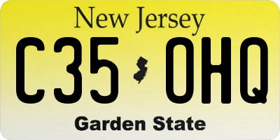 NJ license plate C35OHQ