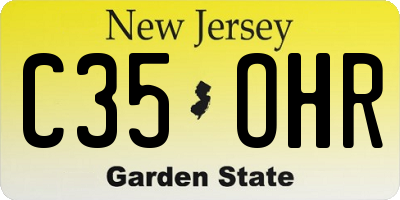 NJ license plate C35OHR