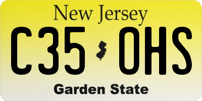 NJ license plate C35OHS