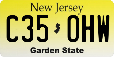 NJ license plate C35OHW