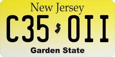 NJ license plate C35OII