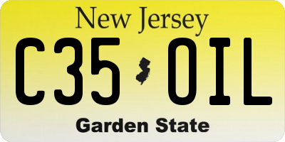 NJ license plate C35OIL