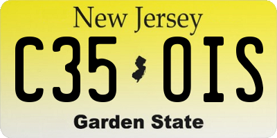 NJ license plate C35OIS