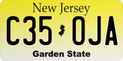 NJ license plate C35OJA
