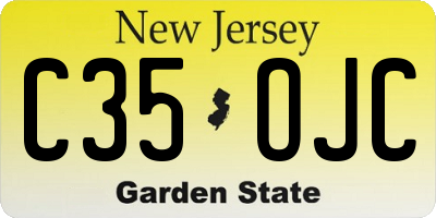 NJ license plate C35OJC